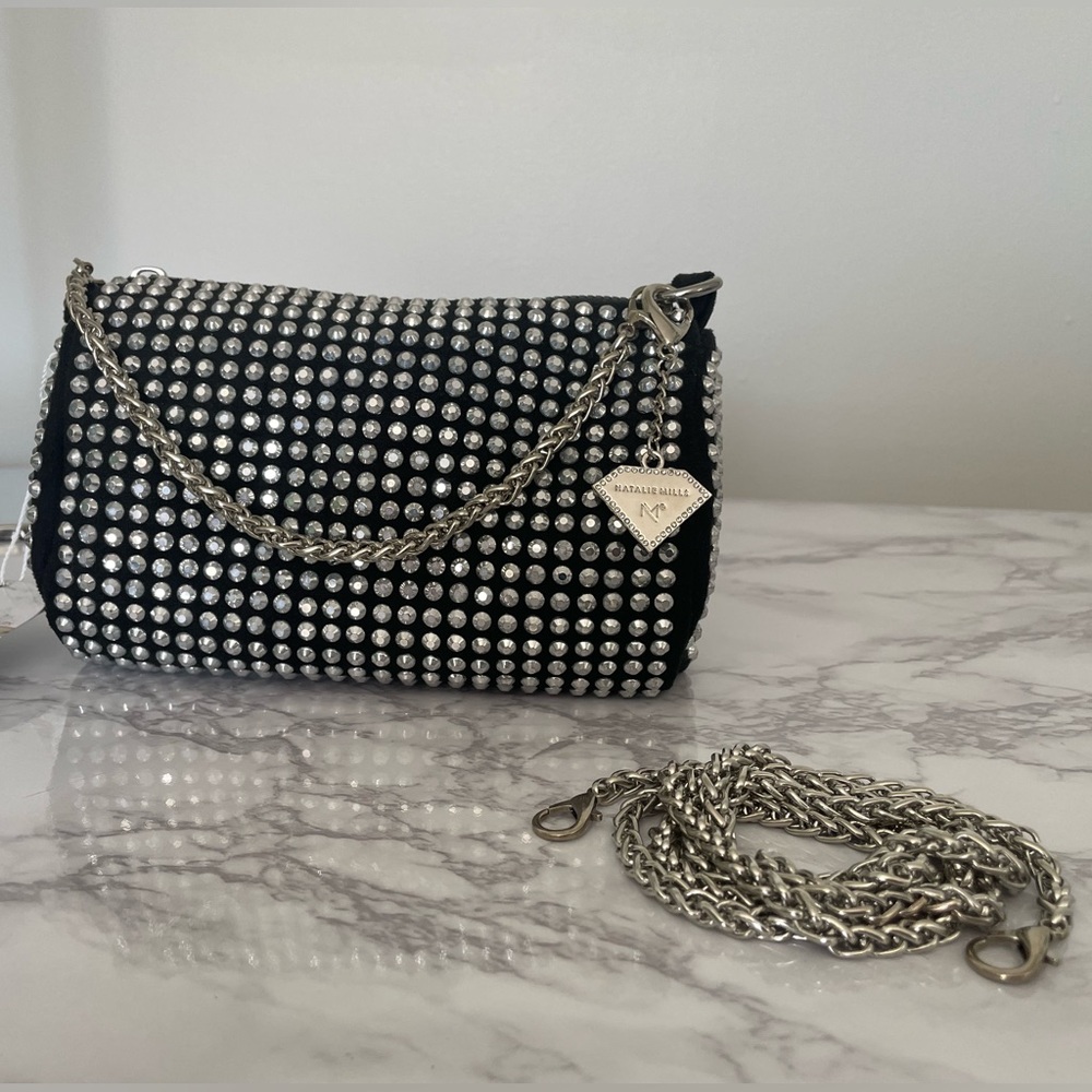 Rhinestone Studded Crossbody Natalie Mills Barrel Wristlet